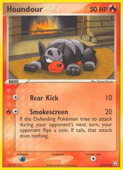 Houndour 59/109, carta de Pokémon de Team Rocket Returns