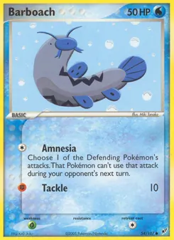 Barboach 54/107, carta de Pokémon de Deoxys