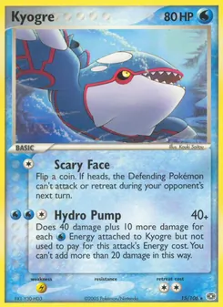 Kyogre 15/106, carta de Pokémon de Emerald