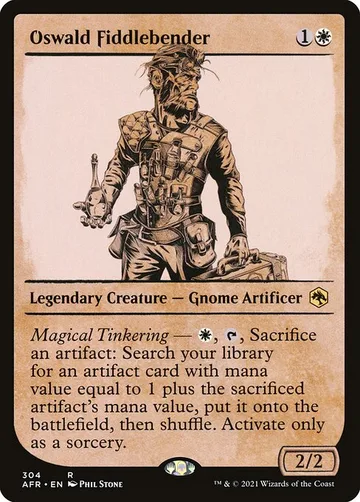 Oswald Fiddlebender 304, carta de Magic: The Gathering de Adventures in the Forgotten Realms