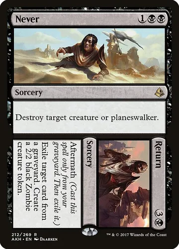Never // Return 212, carta de Magic: The Gathering de Amonkhet