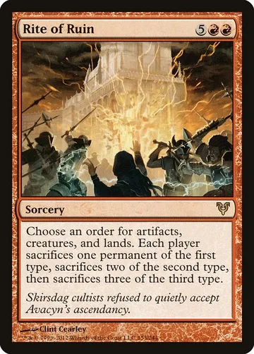 Rite of Ruin 153, carta de Magic: The Gathering de Avacyn Restored