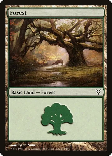 Forest 244, carta de Magic: The Gathering de Avacyn Restored