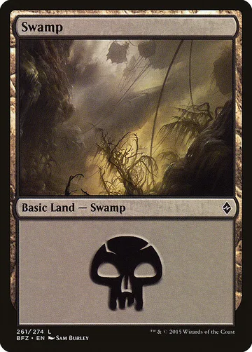 Swamp 261a, carta de Magic: The Gathering de Battle for Zendikar