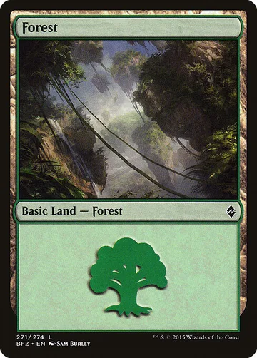 Forest 271a, carta de Magic: The Gathering de Battle for Zendikar
