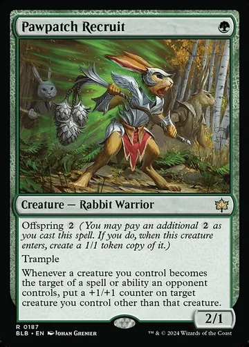 Pawpatch Recruit 187, carta de Magic: The Gathering de Bloomburrow