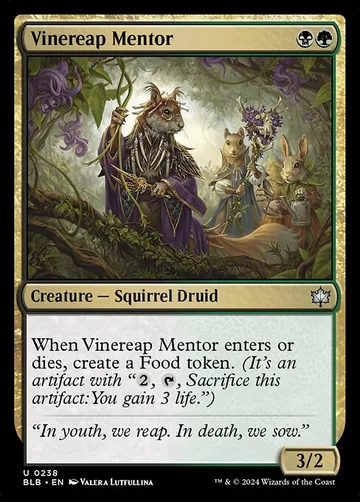 Vinereap Mentor 238, carta de Magic: The Gathering de Bloomburrow