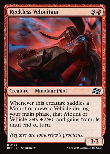 Reckless Velocitaur 144, carta de Magic: The Gathering de Aetherdrift