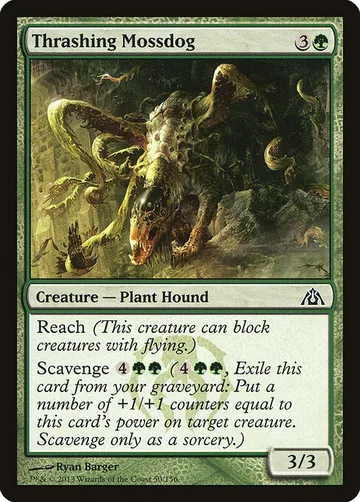 Thrashing Mossdog 50, carta de Magic: The Gathering de Dragon's Maze