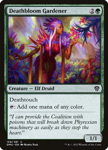 Deathbloom Gardener 159, carta de Magic: The Gathering de Dominaria United