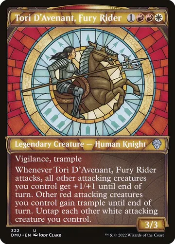 Tori D'Avenant, Fury Rider 322, carta de Magic: The Gathering de Dominaria United