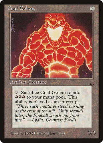 Coal Golem 99, carta de Magic: The Gathering de The Dark