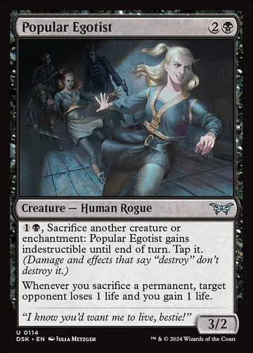 Popular Egotist 114, carta de Magic: The Gathering de Duskmourn: House of Horror