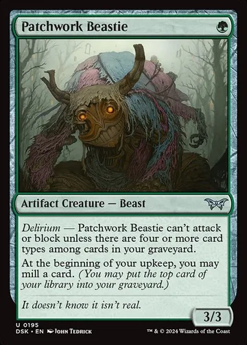 Patchwork Beastie 195, carta de Magic: The Gathering de Duskmourn: House of Horror