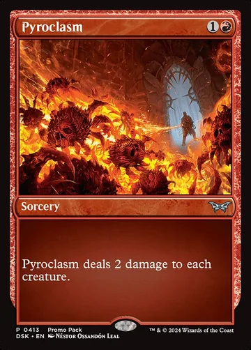 Pyroclasm 413, carta de Magic: The Gathering de Duskmourn: House of Horror