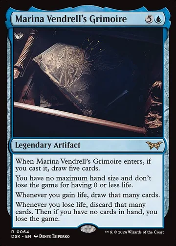 Marina Vendrell's Grimoire 64, carta de Magic: The Gathering de Duskmourn: House of Horror