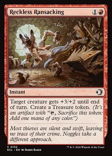 Reckless Ransacking 152, carta de Magic: The Gathering de Lorwyn Eclipsed