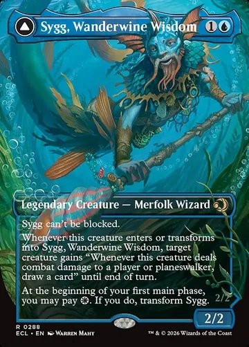 Sygg, Wanderwine Wisdom // Sygg, Wanderbrine Shield 288, carta de Magic: The Gathering de Lorwyn Eclipsed