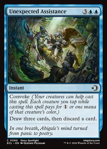 Unexpected Assistance 80, carta de Magic: The Gathering de Lorwyn Eclipsed
