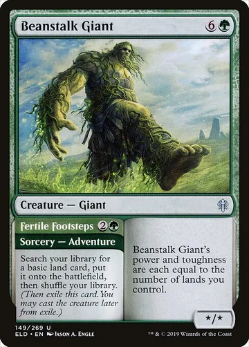 Beanstalk Giant // Fertile Footsteps 149, carta de Magic: The Gathering de Throne of Eldraine