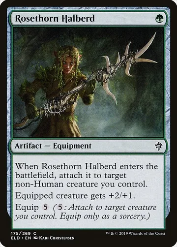 Rosethorn Halberd 175, carta de Magic: The Gathering de Throne of Eldraine