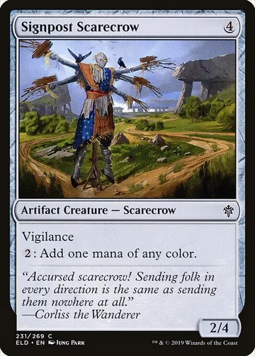 Signpost Scarecrow 231, carta de Magic: The Gathering de Throne of Eldraine