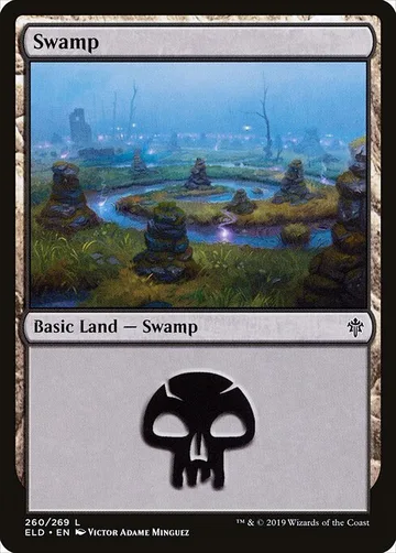 Swamp 260, carta de Magic: The Gathering de Throne of Eldraine