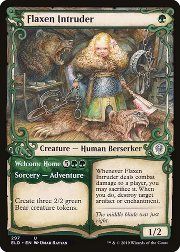 Flaxen Intruder // Welcome Home 297, carta de Magic: The Gathering de Throne of Eldraine