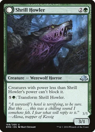 Shrill Howler // Howling Chorus 168, carta de Magic: The Gathering de Eldritch Moon