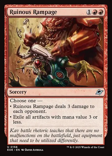 Ruinous Rampage 158, carta de Magic: The Gathering de Edge of Eternities