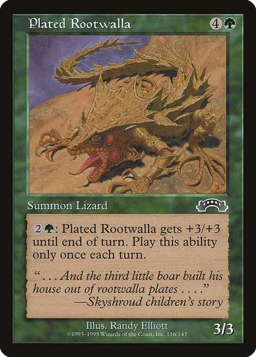 Plated Rootwalla 116, carta de Magic: The Gathering de Exodus