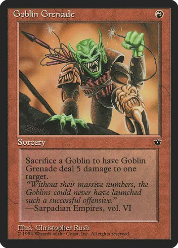 Goblin Grenade 56c, carta de Magic: The Gathering de Fallen Empires