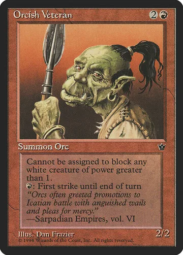 Orcish Veteran 62b, carta de Magic: The Gathering de Fallen Empires