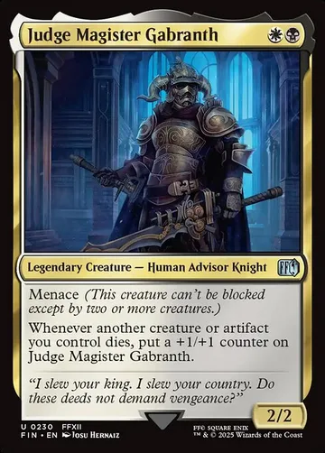 Judge Magister Gabranth 230, carta de Magic: The Gathering de Final Fantasy
