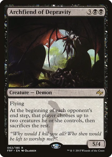 Archfiend of Depravity 62, carta de Magic: The Gathering de Fate Reforged