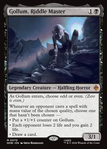 Gollum, Riddle Master 70, carta de Magic: The Gathering de The Hobbit