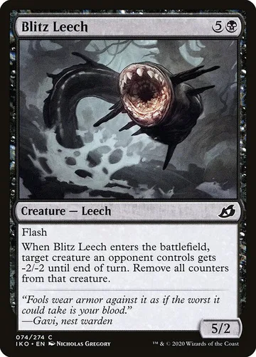 Blitz Leech 74, carta de Magic: The Gathering de Ikoria: Lair of Behemoths