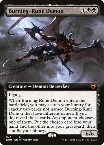 Burning-Rune Demon 349, carta de Magic: The Gathering de Kaldheim
