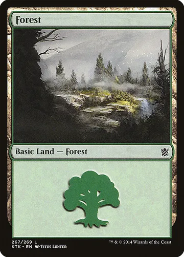 Forest 267, carta de Magic: The Gathering de Khans of Tarkir