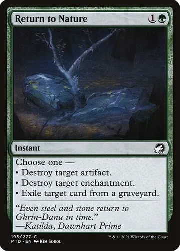 Return to Nature 195, carta de Magic: The Gathering de Innistrad: Midnight Hunt