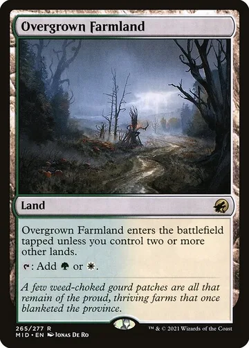 Overgrown Farmland 265, carta de Magic: The Gathering de Innistrad: Midnight Hunt