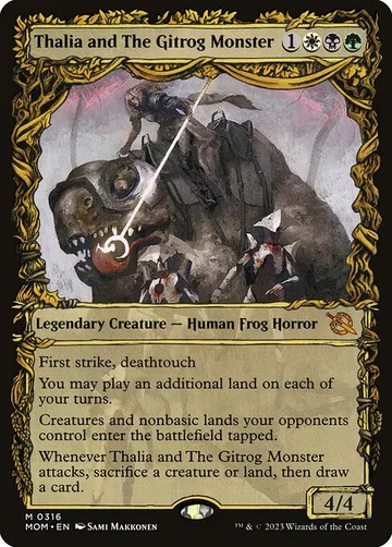 Thalia and The Gitrog Monster 316, carta de Magic: The Gathering de March of the Machine
