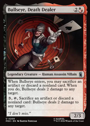 Bullseye, Death Dealer 209, carta de Magic: The Gathering de Marvel Super Heroes