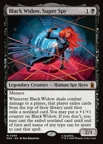Black Widow, Super Spy 89, carta de Magic: The Gathering de Marvel Super Heroes