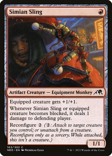 Simian Sling 163, carta de Magic: The Gathering de Kamigawa: Neon Dynasty