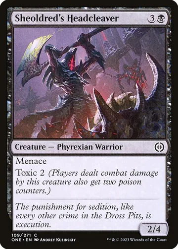 Sheoldred's Headcleaver 109, carta de Magic: The Gathering de Phyrexia: All Will Be One