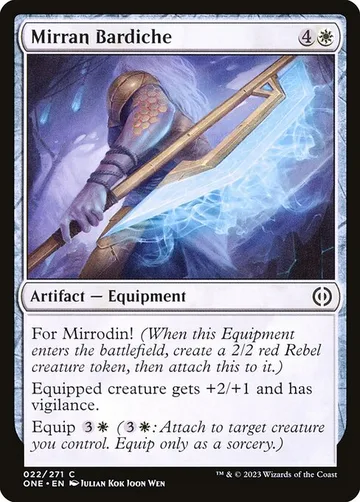 Mirran Bardiche 22, carta de Magic: The Gathering de Phyrexia: All Will Be One