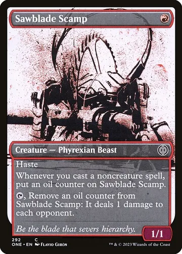 Sawblade Scamp 292, carta de Magic: The Gathering de Phyrexia: All Will Be One