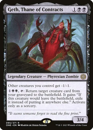 Geth, Thane of Contracts 95, carta de Magic: The Gathering de Phyrexia: All Will Be One