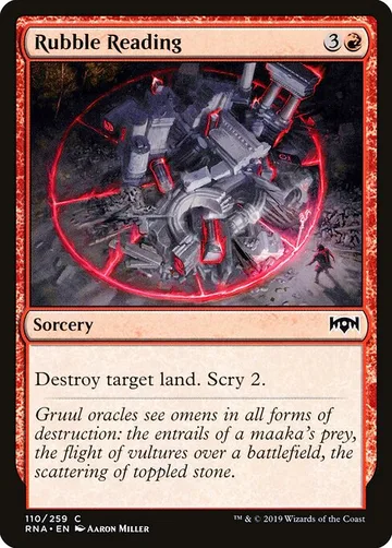 Rubble Reading 110, carta de Magic: The Gathering de Ravnica Allegiance